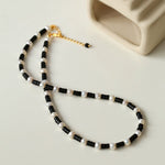 Black Onyx Pearl Bead Necklace - floysun