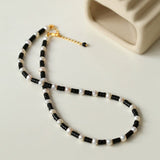 Black Onyx Pearl Bead Necklace - floysun