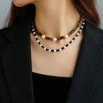 Black Onyx Pearl Bead Necklace - floysun