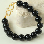 Black Onyx Red Onyx Yellow Jade 10mm Beaded Bracelet - floysun