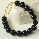 Black Onyx Red Onyx Yellow Jade 10mm Beaded Bracelet - floysun