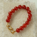 Black Onyx Red Onyx Yellow Jade 10mm Beaded Bracelet - floysun