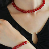 Black Onyx Red Onyx Yellow Jade 10mm Beaded Bracelet - floysun