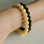 Black Onyx Red Onyx Yellow Jade 10mm Beaded Bracelet - floysun