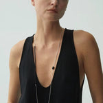 Black Onyx Splicing Chain Long Layering Necklace - floysun