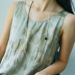 Black Onyx Splicing Chain Long Layering Necklace - floysun