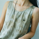 Black Onyx Splicing Chain Long Layering Necklace - floysun