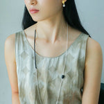 Black Onyx Splicing Chain Long Layering Necklace - floysun