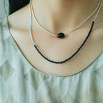 Black Onyx Splicing Chain Long Layering Necklace - floysun