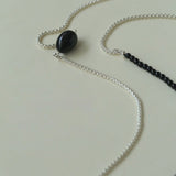 Black Onyx Splicing Chain Long Layering Necklace - floysun