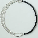 Black Onyx Splicing Multi - layer Chain Necklace - floysun