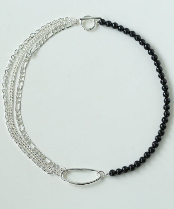 Black Onyx Splicing Multi - layer Chain Necklace - floysun