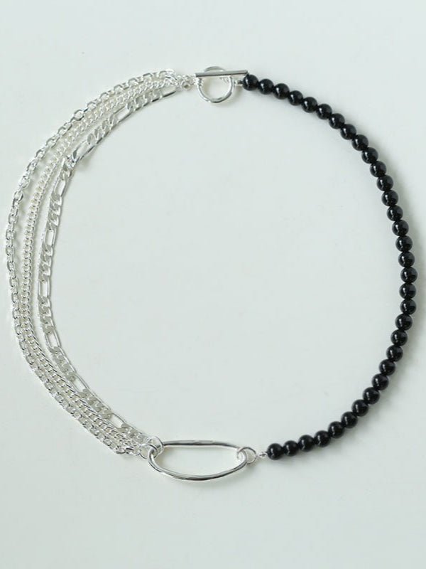 Black Onyx Splicing Multi - layer Chain Necklace - floysun