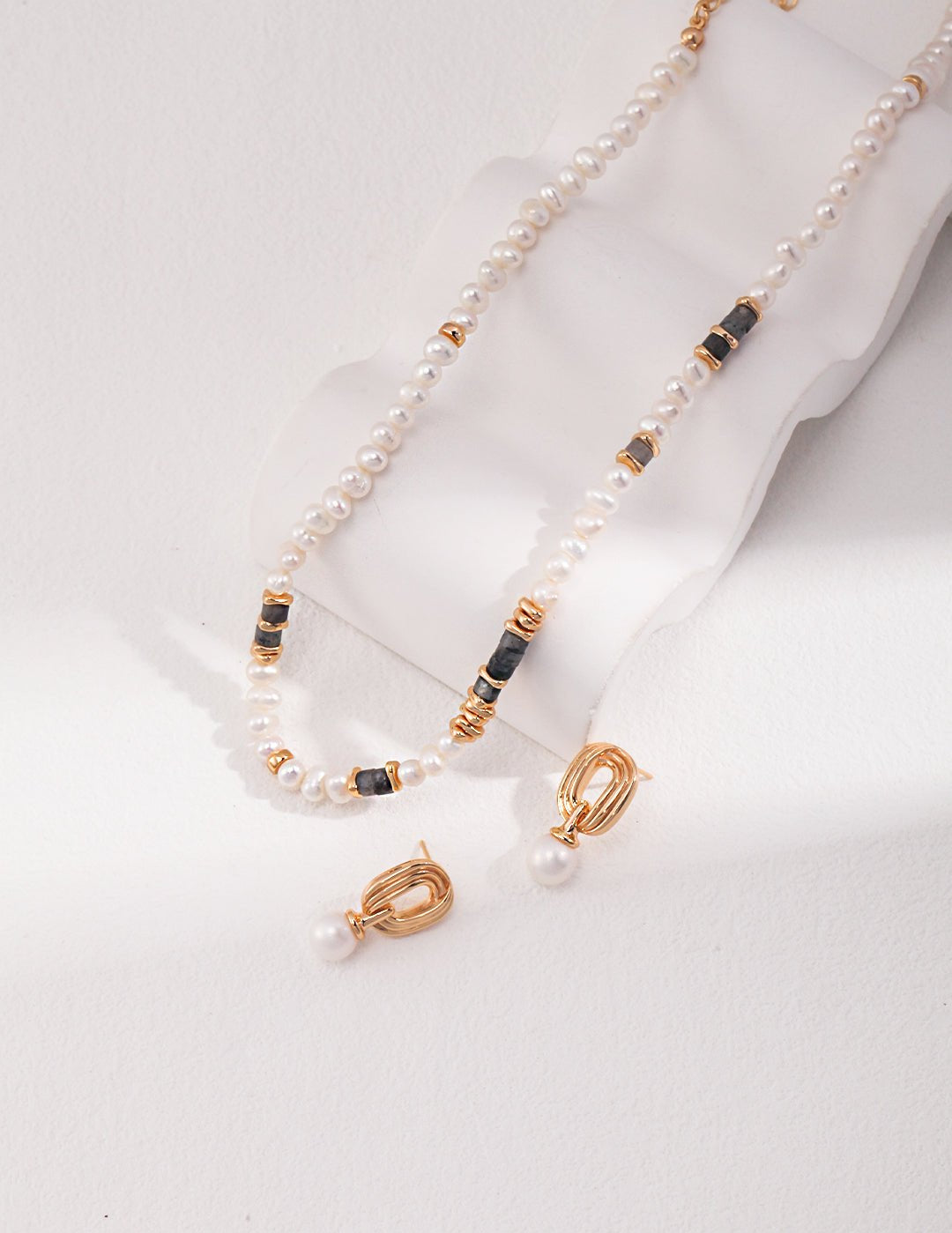 Black Sparkle Stone Pearl Bead Necklaces - floysun