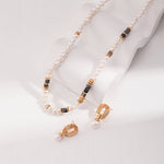 Black Sparkle Stone Pearl Bead Necklaces - floysun