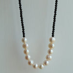 Black Spinel Smile Pearl Beaded Necklace - floysun