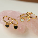 Black White Love Hoop Earrings - floysun