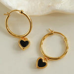 Black White Love Hoop Earrings - floysun