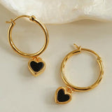 Black White Love Hoop Earrings - floysun