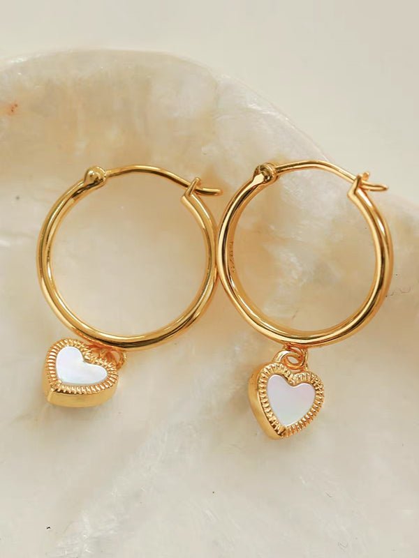 Black White Love Hoop Earrings - floysun