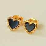 Black White Love Studs Earrings - floysun