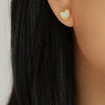 Black White Love Studs Earrings - floysun