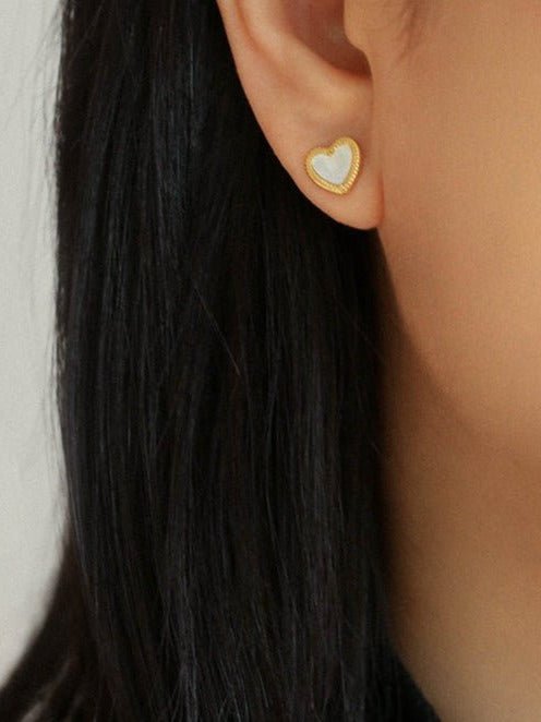 Black White Love Studs Earrings - floysun