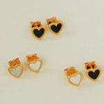 Black White Love Studs Earrings - floysun