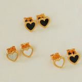 Black White Love Studs Earrings - floysun