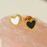 Black White Love Studs Earrings - floysun