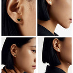 Black White Love Studs Earrings - floysun