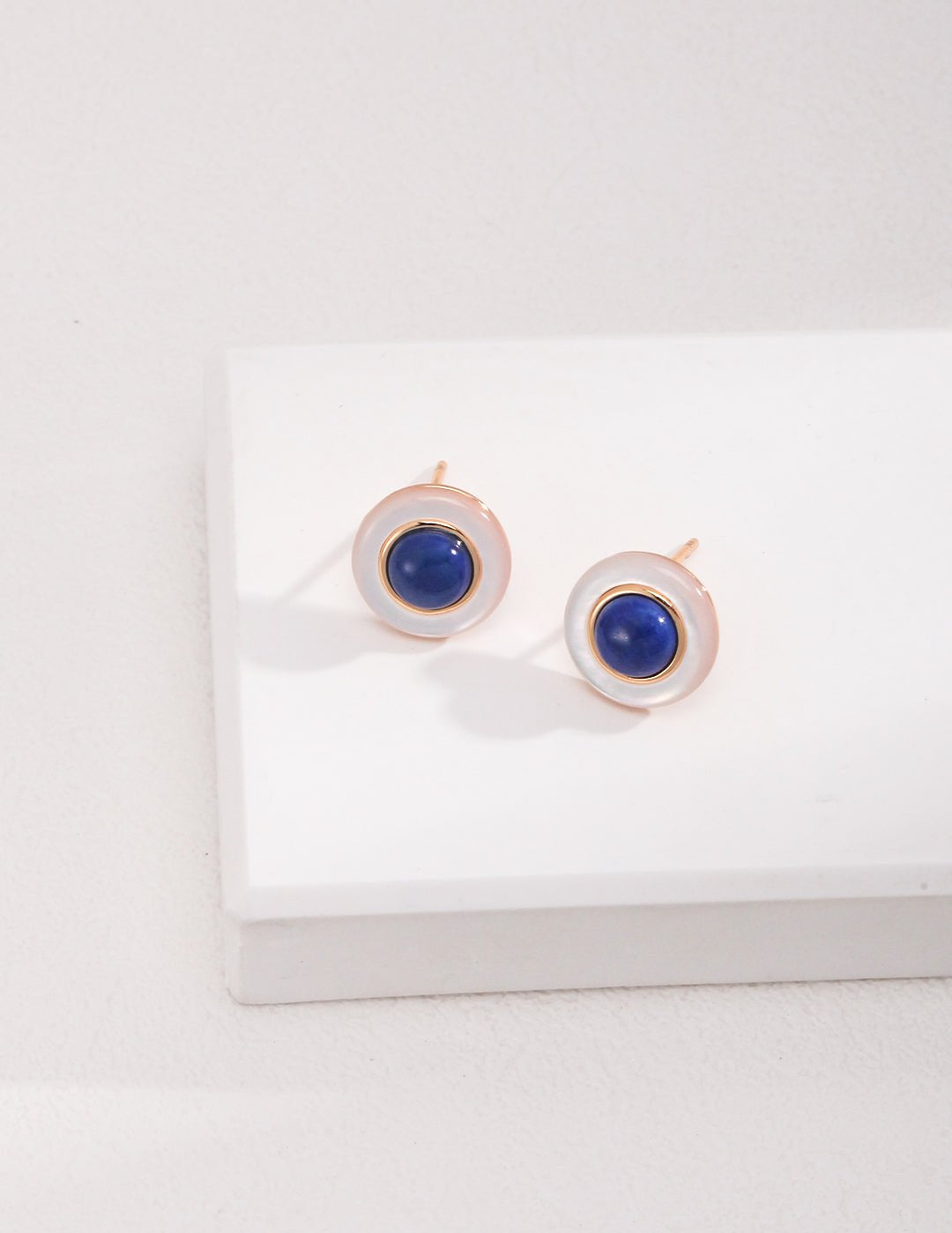 Blue and White Lapis Lazuli Earrings - floysun