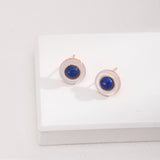 Blue and White Lapis Lazuli Earrings - floysun