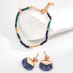 Blue Mood Vintage Oval Gemstone Drop Earrings - floysun