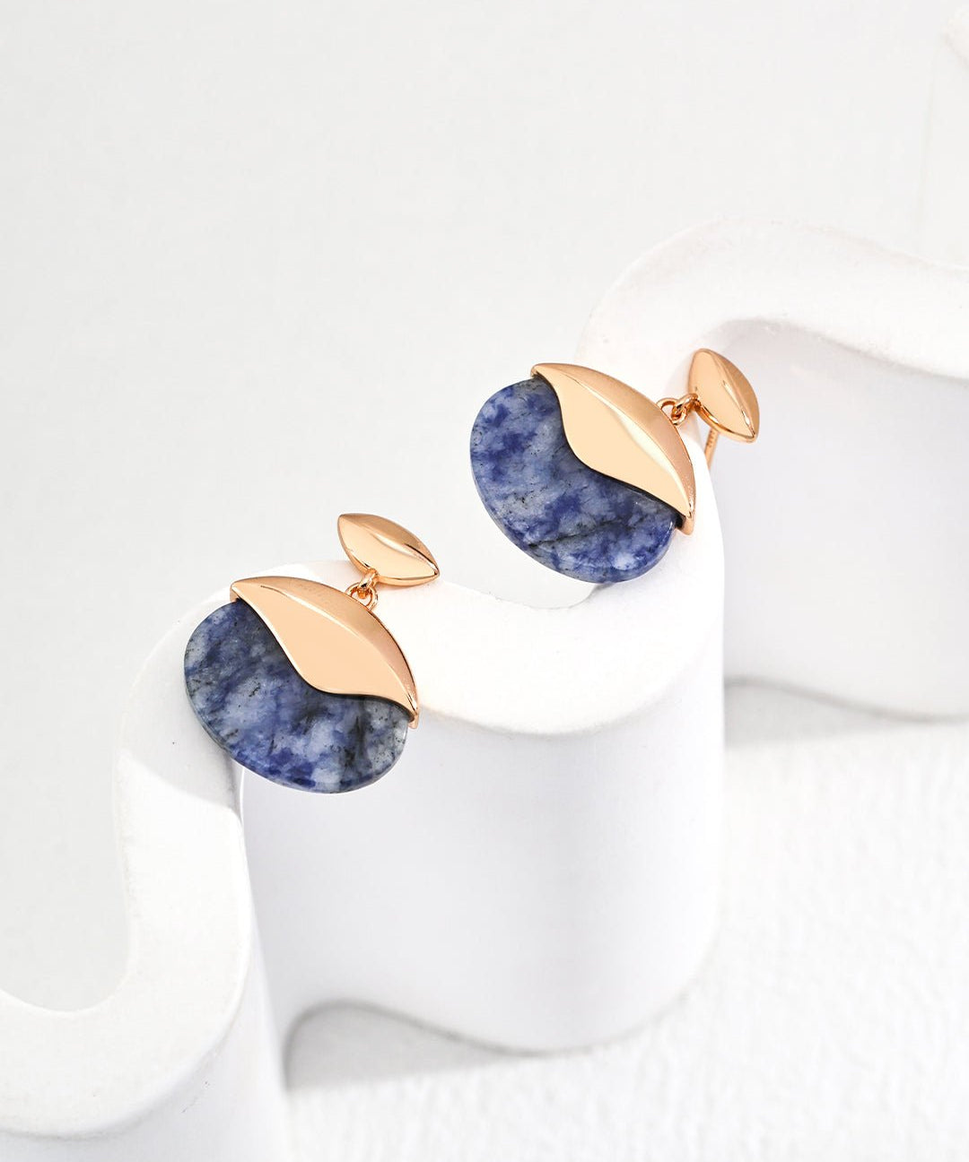 Blue Mood Vintage Oval Gemstone Drop Earrings - floysun