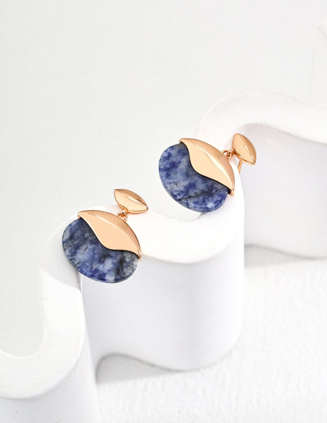 Blue Mood Vintage Oval Gemstone Drop Earrings - floysun