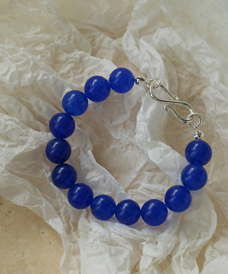 Blue Onyx Beaded Figure 8 Buckle Bracelet - floysun