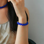 Blue Onyx Beaded Figure 8 Buckle Bracelet - floysun