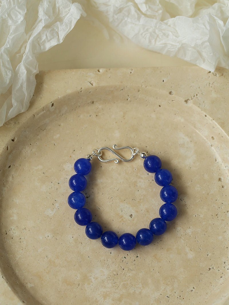 Blue Onyx Beaded Figure 8 Buckle Bracelet - floysun