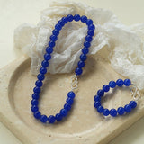 Blue Onyx Beaded Figure 8 Buckle Bracelet - floysun