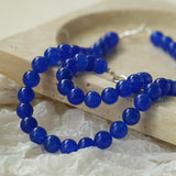 Blue Onyx Beaded Figure 8 Buckle Necklace - floysun