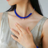 Blue Onyx Beaded Figure 8 Buckle Necklace - floysun