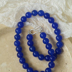 Blue Onyx Beaded Figure 8 Buckle Necklace - floysun