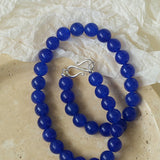 Blue Onyx Beaded Figure 8 Buckle Necklace - floysun