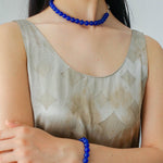 Blue Onyx Beaded Figure 8 Buckle Necklace - floysun