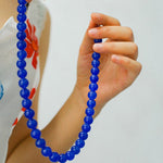 Blue Onyx Beaded Figure 8 Buckle Necklace - floysun