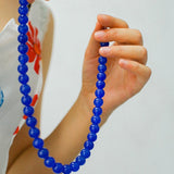 Blue Onyx Beaded Figure 8 Buckle Necklace - floysun