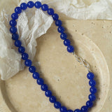 Blue Onyx Beaded Figure 8 Buckle Necklace - floysun