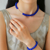 Blue Onyx Beaded Figure 8 Buckle Necklace - floysun