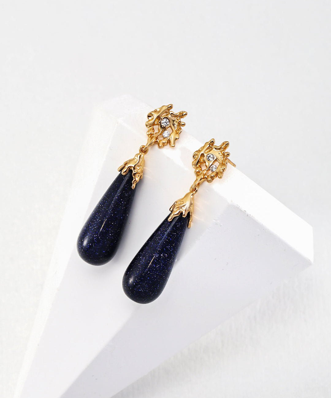 Blue Sandstone Eggplant Earrings - floysun